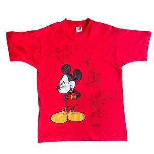 Vintage 90s Disney Mickey Mouse Sketched Poses T-shirt